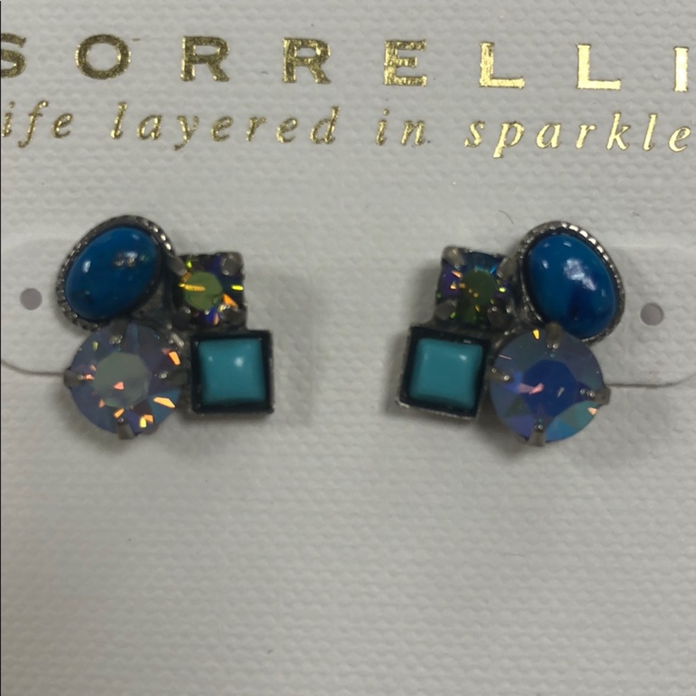 Sorrelli Little Semi Precious & Crystal Stud,NWT - Picture 4 of 10